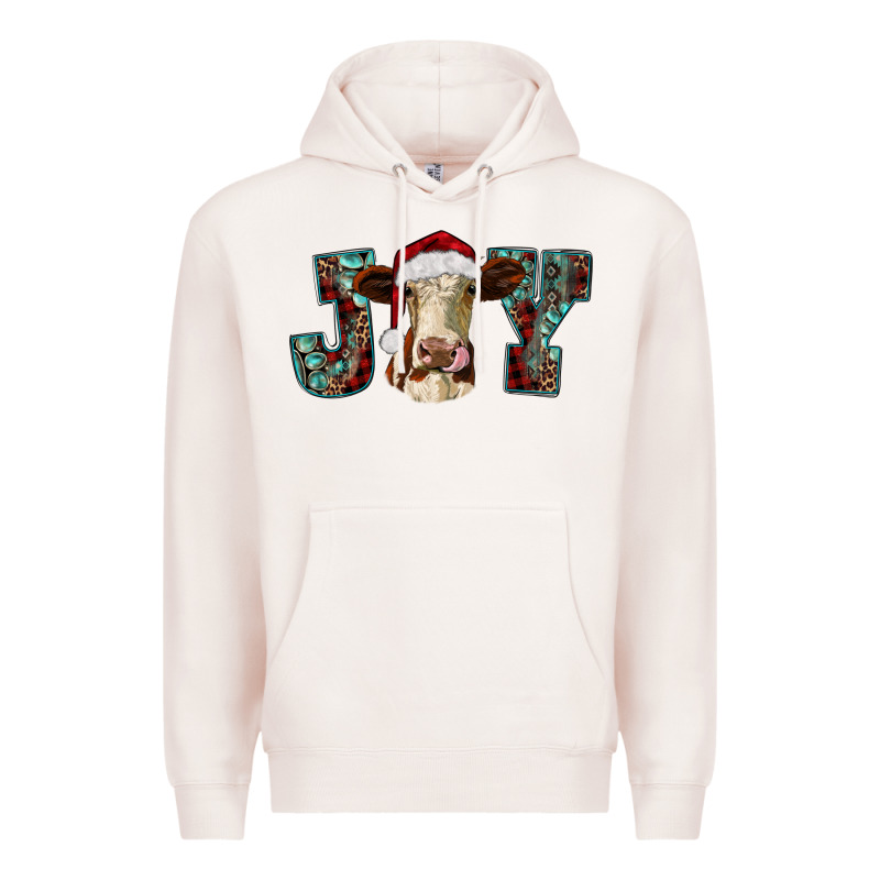 Christmas Joy With Heifer Cow Premium Hoodie by RanaPortraitStore | Teevron