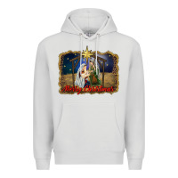 Dove Grey merry christmas holy family Premium Hoodie - RanaPortraitStore
