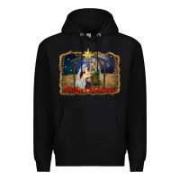 Black merry christmas holy family Premium Hoodie - RanaPortraitStore
