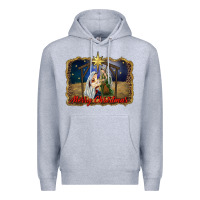 Heather Grey merry christmas holy family Premium Hoodie - RanaPortraitStore