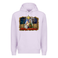 Lilac merry christmas holy family Premium Hoodie - RanaPortraitStore