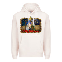 Pale Pink merry christmas holy family Premium Hoodie - RanaPortraitStore