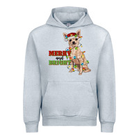 Heather Grey merry and bright chihuahua Urban Hoodie - RanaPortraitStore