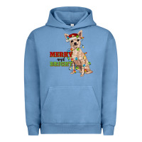 Pigment Pebble Blue merry and bright chihuahua Urban Hoodie - RanaPortraitStore