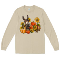 Mushroom donkey sunflower and pumpkin farm Long Sleeve Tee - BarkalooDesign