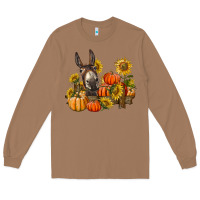 Toasted Coconut donkey sunflower and pumpkin farm Long Sleeve Tee - BarkalooDesign