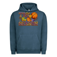 Pigment Midnight Navy tis' the season basketball Urban Hoodie - Zillion Design Studio