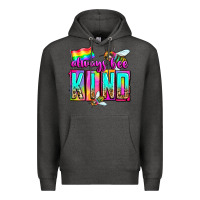 Charcoal Heather always bee kind Premium Hoodie - Zillion Design Studio