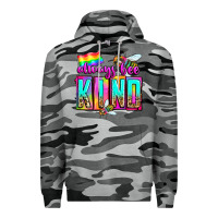 Slate Camo always bee kind Premium Hoodie - Zillion Design Studio