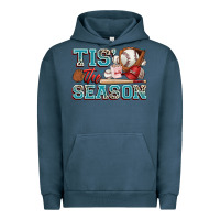 Pigment Midnight Navy tis' the season baseball Urban Hoodie - Zillion Design Studio