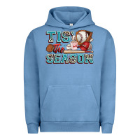 Pigment Pebble Blue tis' the season baseball Urban Hoodie - Zillion Design Studio