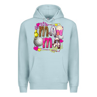 Blue Mist mama volleyball with popcorn Premium Hoodie - texasbilliewilder