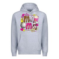 Heather Grey mama volleyball with popcorn Premium Hoodie - texasbilliewilder