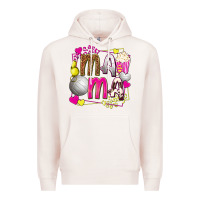 Pale Pink mama volleyball with popcorn Premium Hoodie - texasbilliewilder