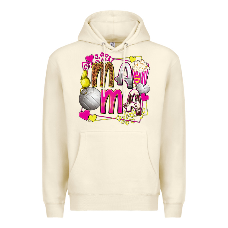 Mama Volleyball With Popcorn Premium Hoodie by texasbilliewilder | Teevron