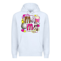 White mama volleyball with popcorn Premium Hoodie - texasbilliewilder