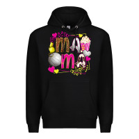 Black mama volleyball with popcorn Premium Hoodie - texasbilliewilder