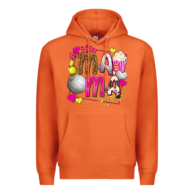 Mama Volleyball With Popcorn Premium Hoodie by texasbilliewilder | Teevron