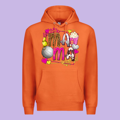 Mama Volleyball With Popcorn Premium Hoodie Designed By Texasbilliewilder