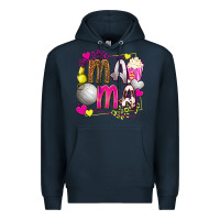 Navy mama volleyball with popcorn Premium Hoodie - texasbilliewilder