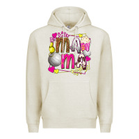 Oatmeal Heather mama volleyball with popcorn Premium Hoodie - texasbilliewilder