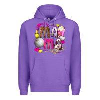 Purple mama volleyball with popcorn Premium Hoodie - texasbilliewilder