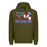 Army Green tis' the season volleyball Premium Hoodie - Zillion Design Studio