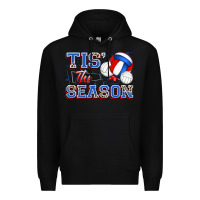 Black tis' the season volleyball Premium Hoodie - Zillion Design Studio