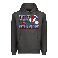 Charcoal Heather tis' the season volleyball Premium Hoodie - Zillion Design Studio