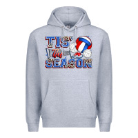 Heather Grey tis' the season volleyball Premium Hoodie - Zillion Design Studio
