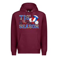 Burgundy tis' the season volleyball Premium Hoodie - Zillion Design Studio