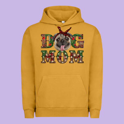 Christmas Pug Mom Urban Hoodie Designed By Ranaportraitstore