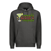 Charcoal Heather mamacita needs a margarita mothers day Premium Hoodie - texasbilliewilder