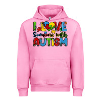 Fuchsia Pink i love someone with autism Urban Hoodie - Zillion Design Studio