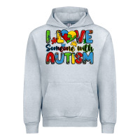 Heather Grey i love someone with autism Urban Hoodie - Zillion Design Studio