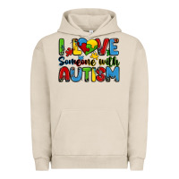 Pigment French Oak i love someone with autism Urban Hoodie - Zillion Design Studio