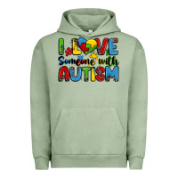 Pigment Oil Green i love someone with autism Urban Hoodie - Zillion Design Studio