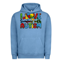 Pigment Pebble Blue i love someone with autism Urban Hoodie - Zillion Design Studio