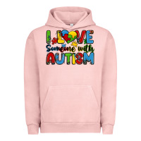 Pigment Salmon i love someone with autism Urban Hoodie - Zillion Design Studio