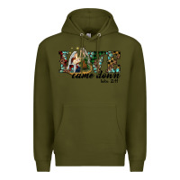 Army Green love came down holy family Premium Hoodie - RanaPortraitStore