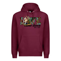 Burgundy love came down holy family Premium Hoodie - RanaPortraitStore
