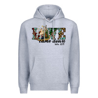 Heather Grey love came down holy family Premium Hoodie - RanaPortraitStore