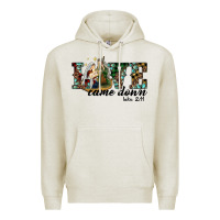 Oatmeal Heather love came down holy family Premium Hoodie - RanaPortraitStore