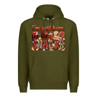 Army Green i'm just here for the snacks american football Premium Hoodie - Zillion Design Studio