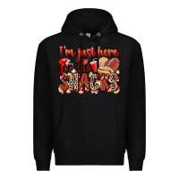 Black i'm just here for the snacks american football Premium Hoodie - Zillion Design Studio