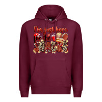 Burgundy i'm just here for the snacks american football Premium Hoodie - Zillion Design Studio