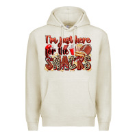 Oatmeal Heather i'm just here for the snacks american football Premium Hoodie - Zillion Design Studio