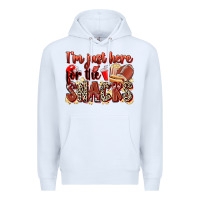 White i'm just here for the snacks american football Premium Hoodie - Zillion Design Studio