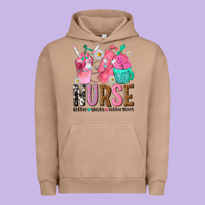 Nurse Coffee Scrubs Rubber Gloves Urban Hoodie Designed By Texasbilliewilder
