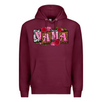 Burgundy mama with license letters mothers day Premium Hoodie - texasbilliewilder